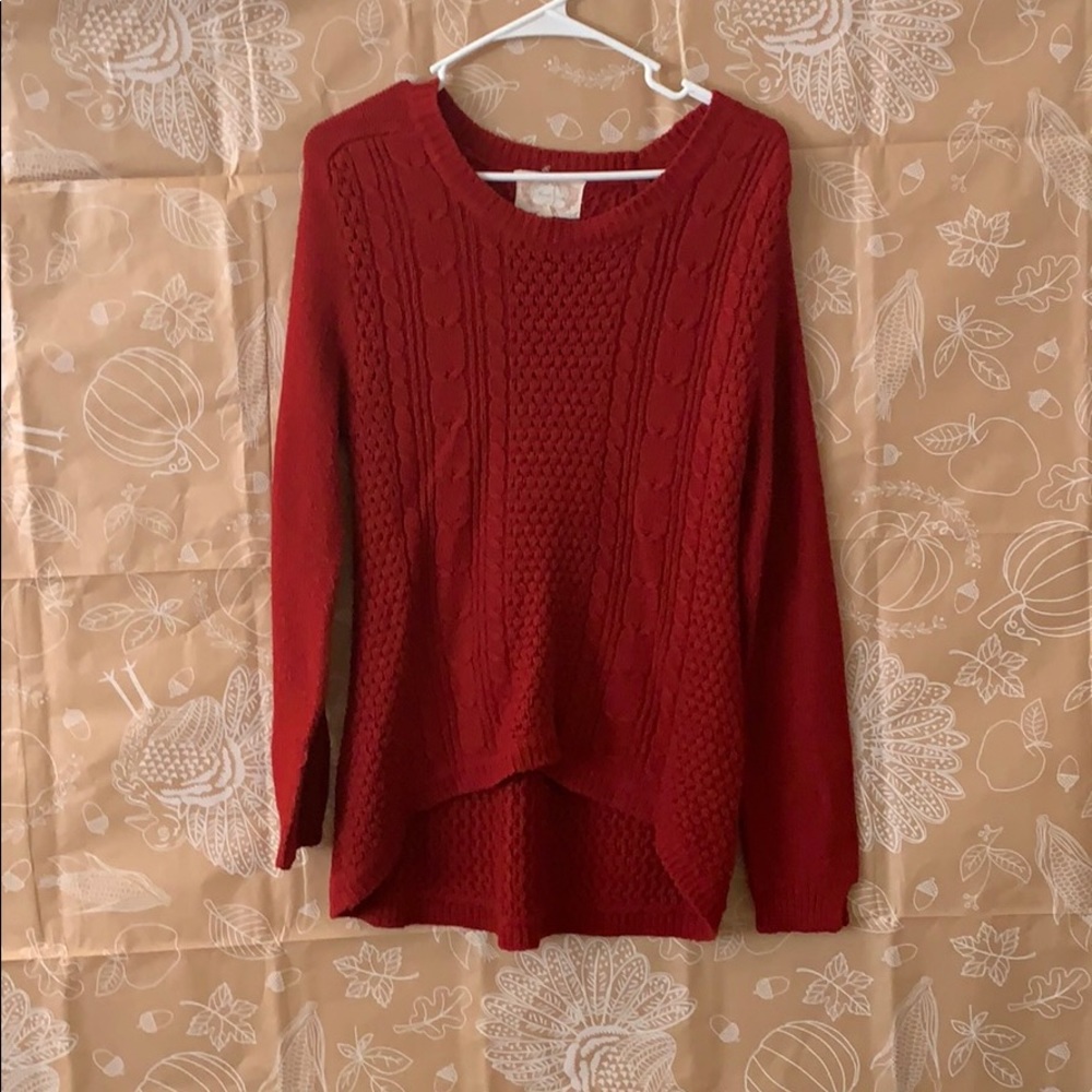 Red High Low Sweater